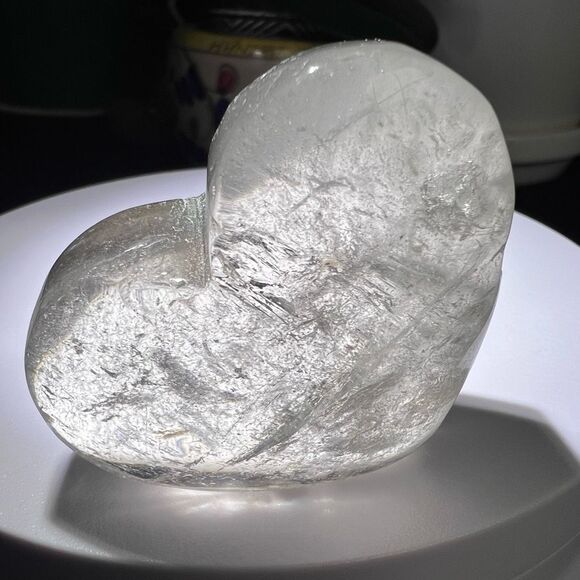 Clear Quartz Crystal Heart Carving (#3) - Picture 3 of 10